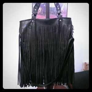 Black fringe purse
