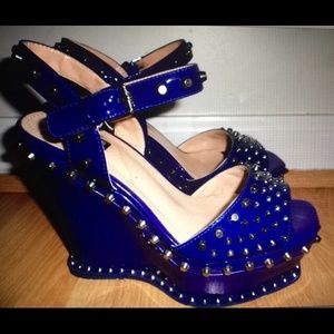 Blue Studded Baker's Heels