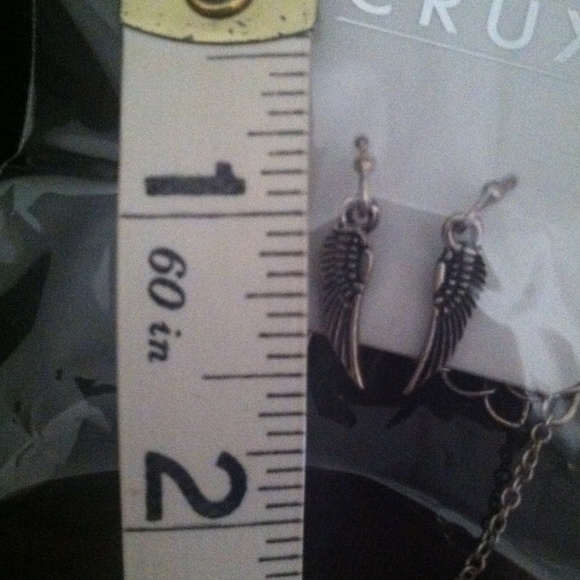 "Hide Your Crazy" Pendant & Metal Feather Earrings - Picture 3 of 4