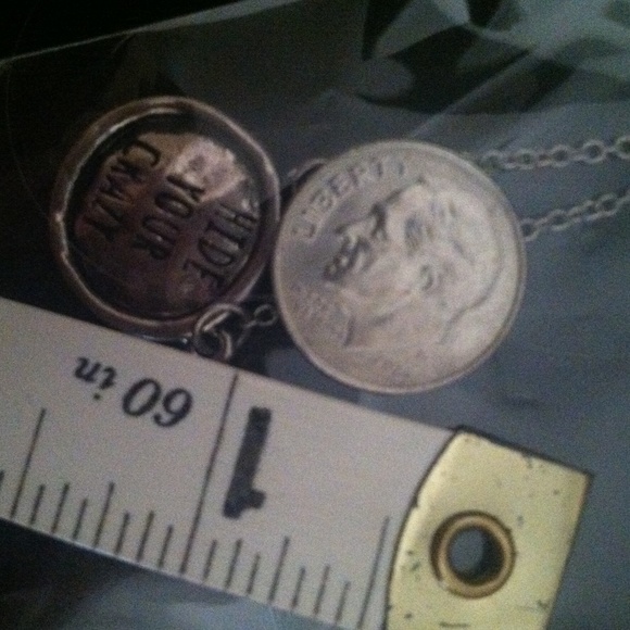 "Hide Your Crazy" Pendant & Metal Feather Earrings - Picture 4 of 4