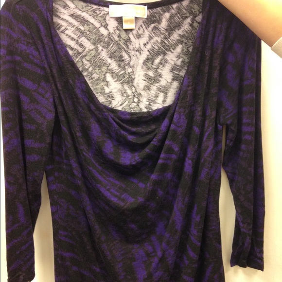 Michael Kors Black and Purple Top