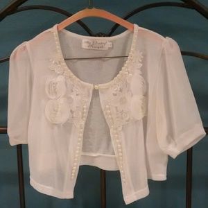 Victorian Ivory Sweater Bolero Shrug Cardigan