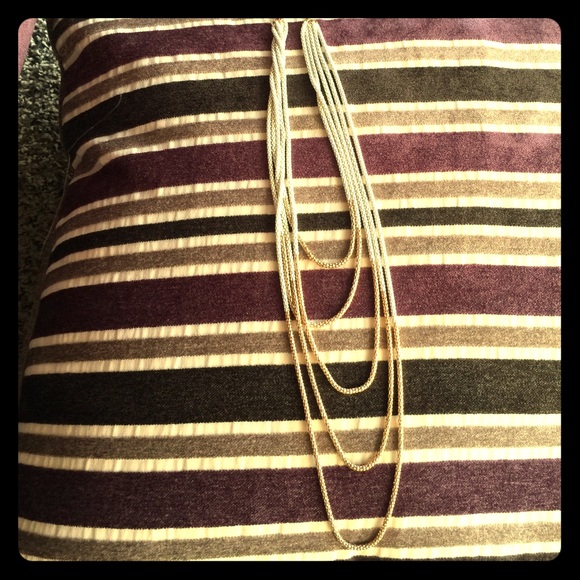 Gold and White Metallic Necklace