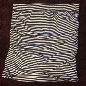 Navy and white striped tube top BNWT