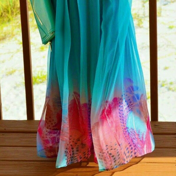 Aisha Waterfall Maxi Navy