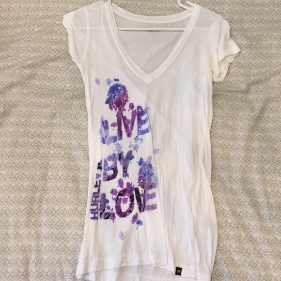 Hurley white V-neck tee