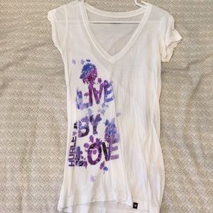 Hurley white V-neck tee