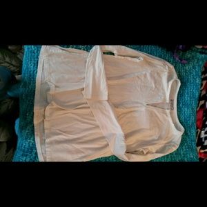 NEW LONG SLEEVE WHITE SEQUIN/GLITTER ACCENT SHIRT