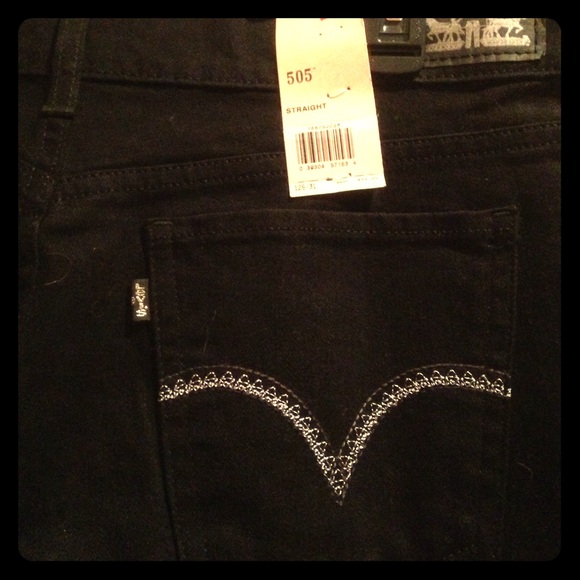 Levi's 505 Straight Leg Black Jeans.