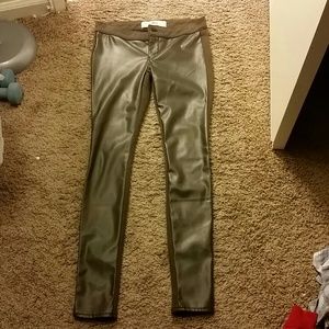 Olive Pleather Jeggings