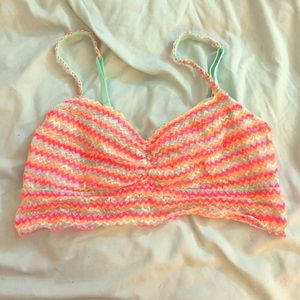 Bright chevron VS pink bralette