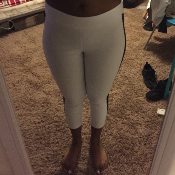 White and black dress capris