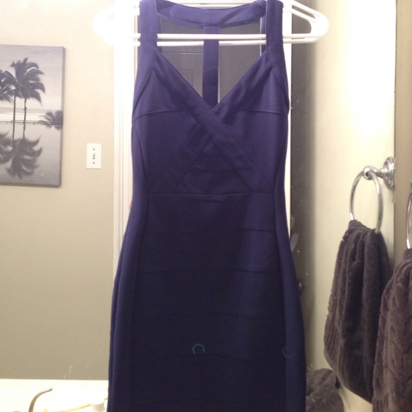 tobi bodycon fitted dress navy blue