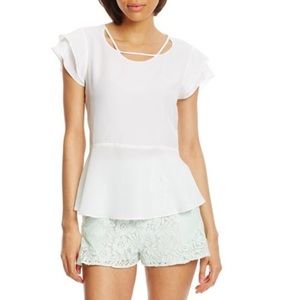 BCBGeneration Collar Cutout Top