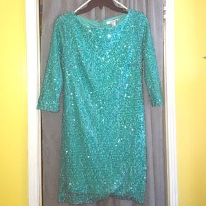 Teal sequins dress
