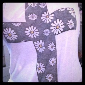 Daisy cross white tank