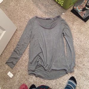 Soft long sleeve grey top