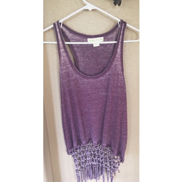 Purple tank with decorative bottom