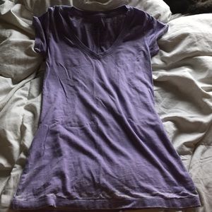 Purple Vintage V neck Tee