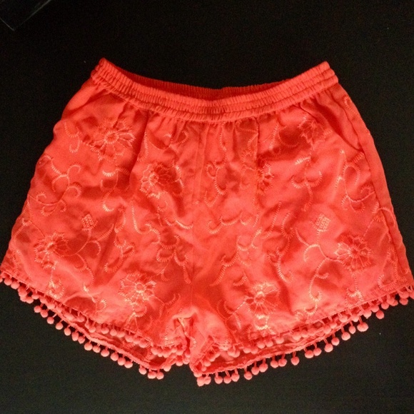 Coral Pompon Shorts