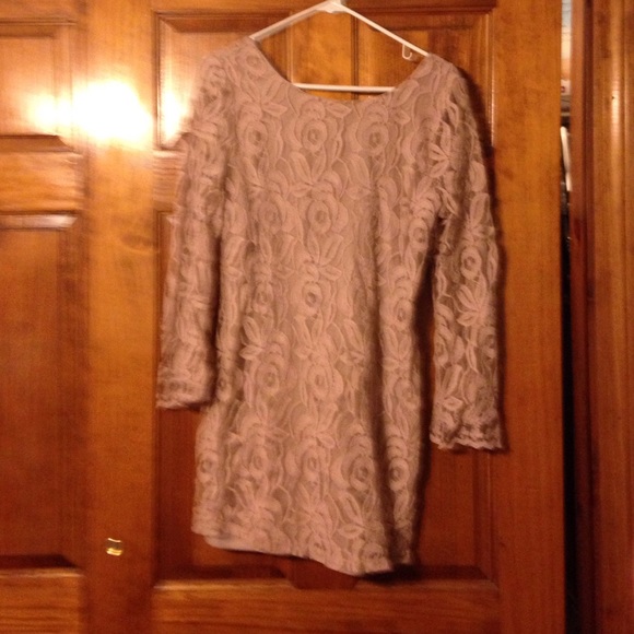 Beige lace dress