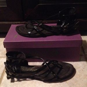 Black Patent Leather Sandals