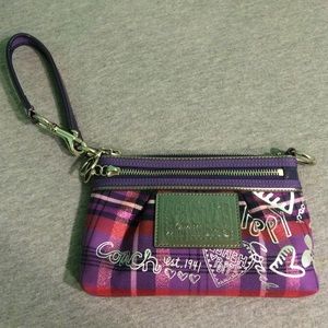 Coach poppy clutch purse