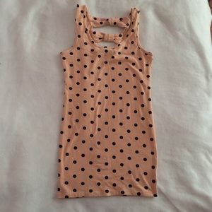 Peach/Black Polka Dot Bodycon Dress