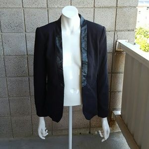 H&M black faux leather blazer