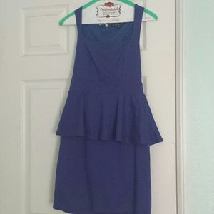 Blue/purple Peplum Dress / Green Envelope
