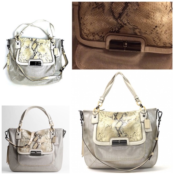 โจRARE, Coach python embossed linen tote - Picture 2 of 4