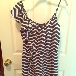 Navy chevron dress