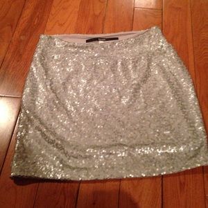 Kenzie Silver sequin skirt