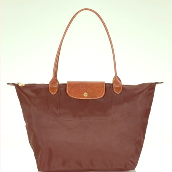 Authentic large chocolate longchamp tote