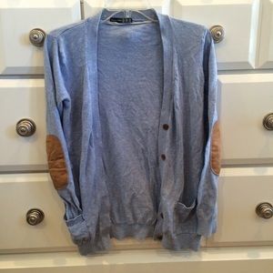Blue Cardigan with Elbow Pads