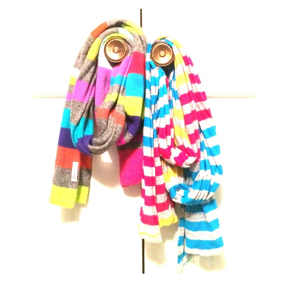 Colorful striped scarf bundle