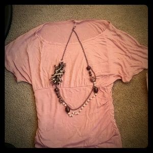Light Pink Top with Necklace