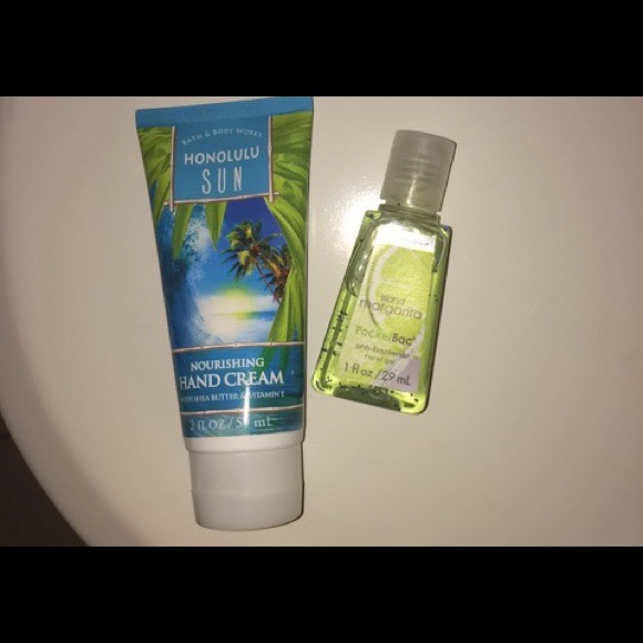 Set of hand lotion and hand sanitiser