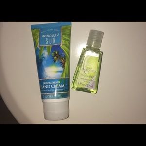 Set of hand lotion and hand sanitiser