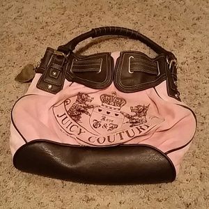 Classic pink and brown leather purse