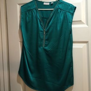 Dressy tank with zipper neckline