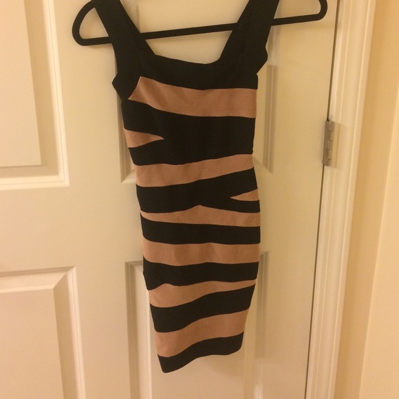 black striped bodycon dress