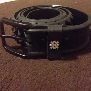 100% rubber black studded belt