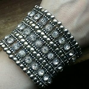 Silver wrist cuff fashion bracelet
