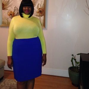 Royal Blue Fitted Skirt