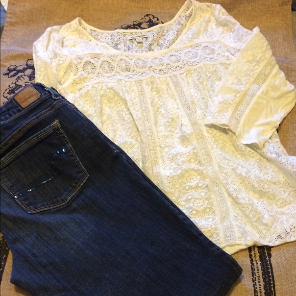 Cream lace Top