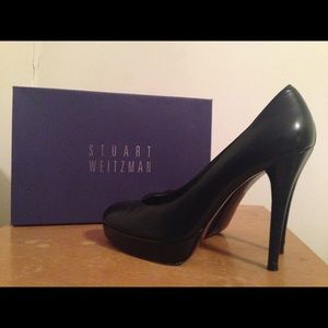 Stuart Weitzman Black Leather Heels
