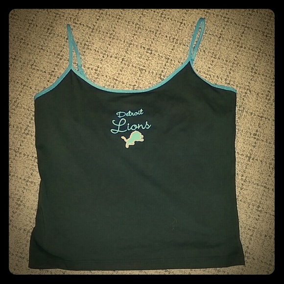 Detroit Lions Womens White and Gray Striped Tank Top
