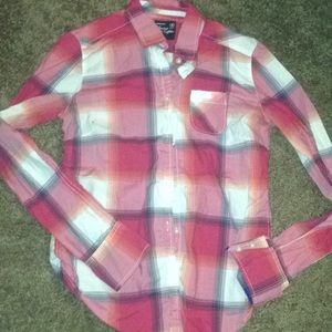 Plaid long sleeve button down