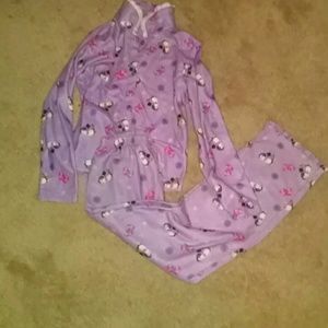Purple pajama set with with penguins